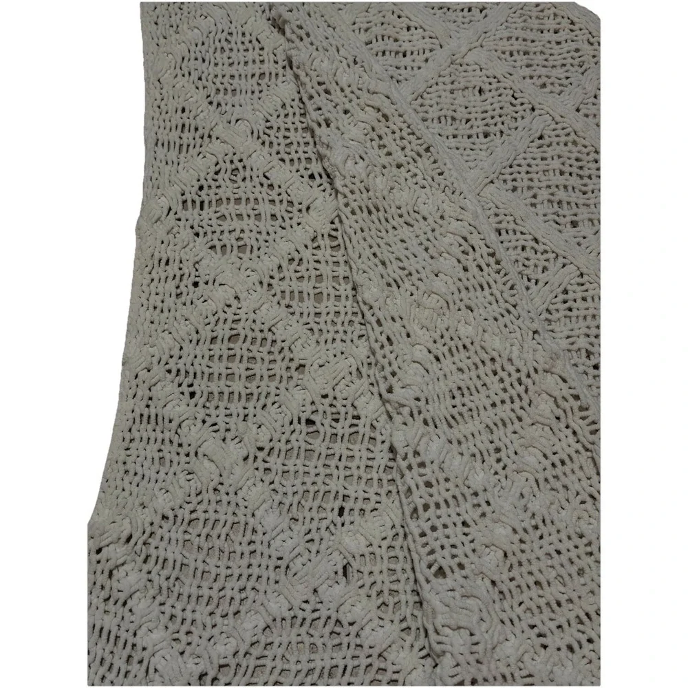 Pottery Barn Handknit Throw Blanket ~ White 54